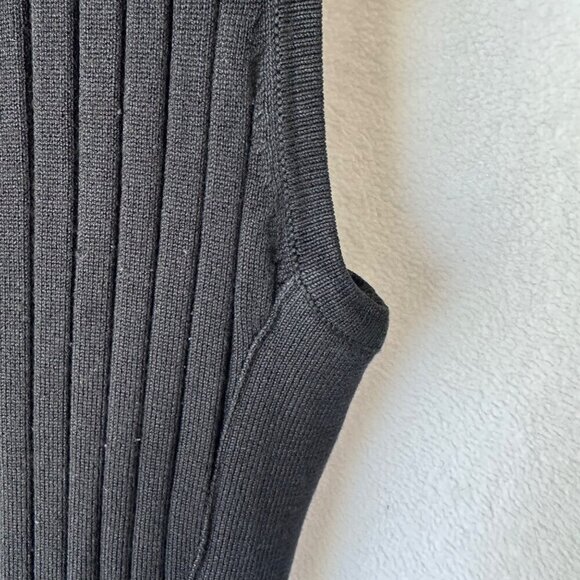 525 America Womens Rib Knit Scoop Neck Sleeveless Stretchy Dress Size M Black - Picture 6 of 13